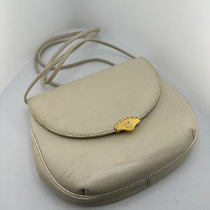 Vintage Givenchy Crossbody Cream Leather Purse Sm/Md